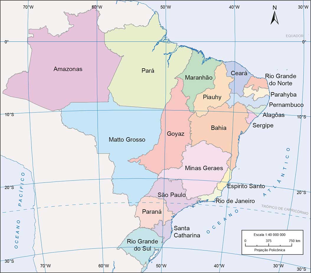 Limites provinciais do Brasil-império - 1872