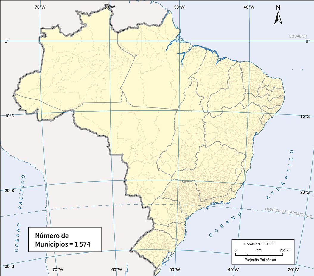Malha municipal do Brasil - 1940.