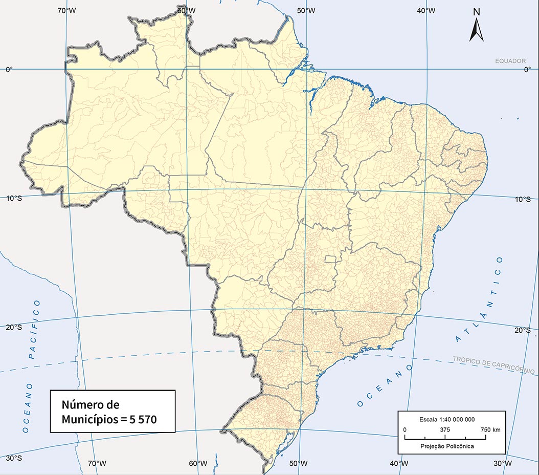 Malha municipal do Brasil - 2021.