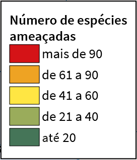 Quantidades de espécies ameaçadas da flora brasileira