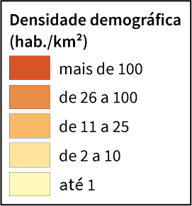 Densidade demográfica (hab./km2).