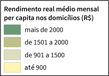 Rendimento real médio mensal per capita nos domicílios (R$).