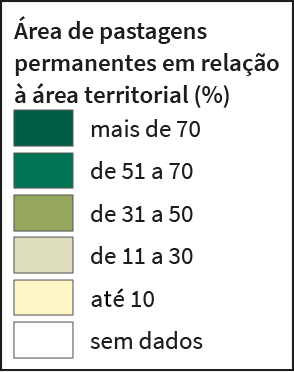 Área de pastagens permanentes em relação à área territorial (%)