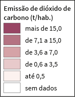 Emissão de dióxido de carbono (t/hab.)