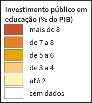 Investimentos públicos em educação (% do PIB)