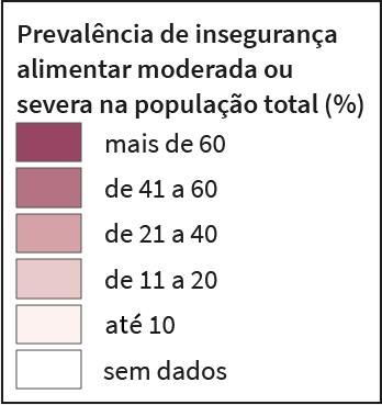 Prevalência de insegurança alimentar moderada ou severa na população total (%)